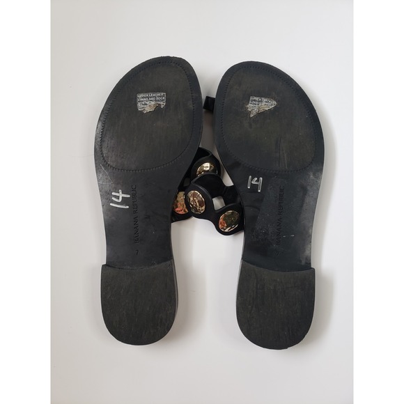 Banana Republic Womens Size 7 Shoes Toe Loop Sandals Greek Roman Gold Metal - Picture 5 of 5